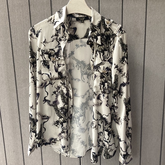 BABYLON / W LES FEMMES Pegasus horse blouse size 44 - Picture 10 of 13